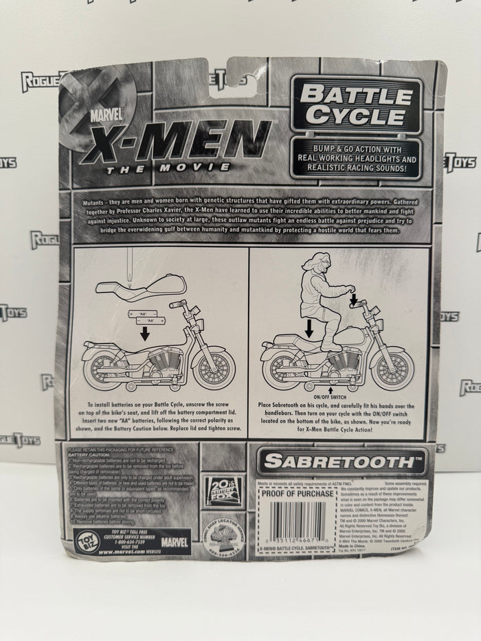 ToyBiz Marvel X-Men The Movie Battle Cycle & Sabretooth