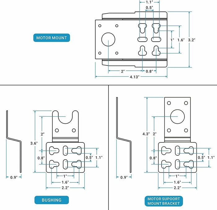 Universal Rotisserie Motor Bracket Set for Barbecue Grills, Solid 304 Stainless Steel for Long Last