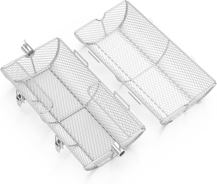 Universal Stainless Steel 15''L Rotisserie Grill French Fries Basket Fits for Any Gas and Kettle Grills