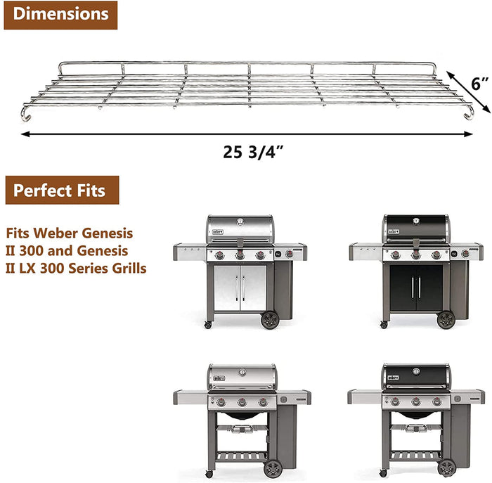 Warming Rack for Weber Genesis II 3 Burner Gas Grills, Weber 66044